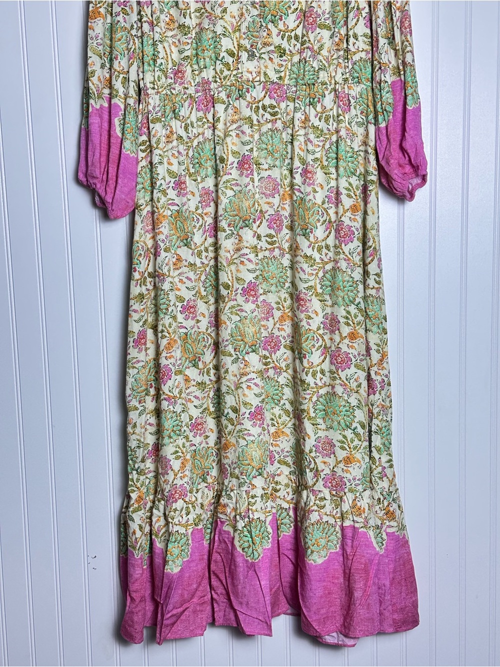 Farmers Market Puff Sleeve Maxi Dress  L Bohemian Puff sleeves flowy - Picture 7 of 13